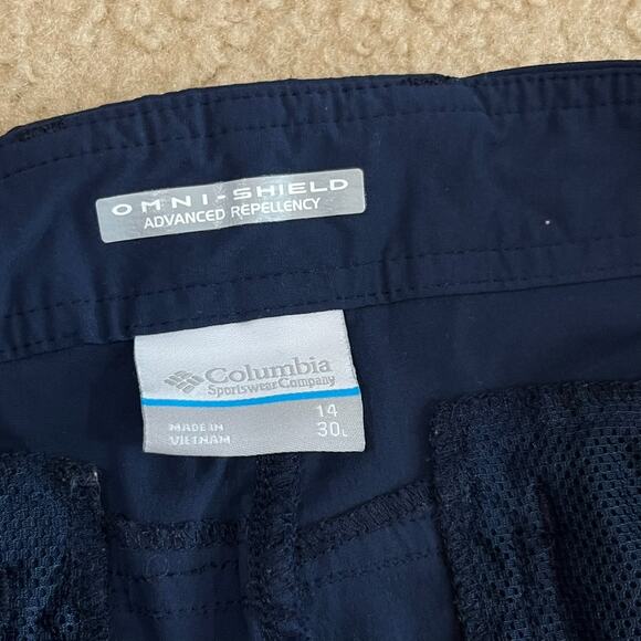 Columbia PFG Womens Aruba Roll-Up Pants Blue Nylon Size 14 - Picture 4 of 8